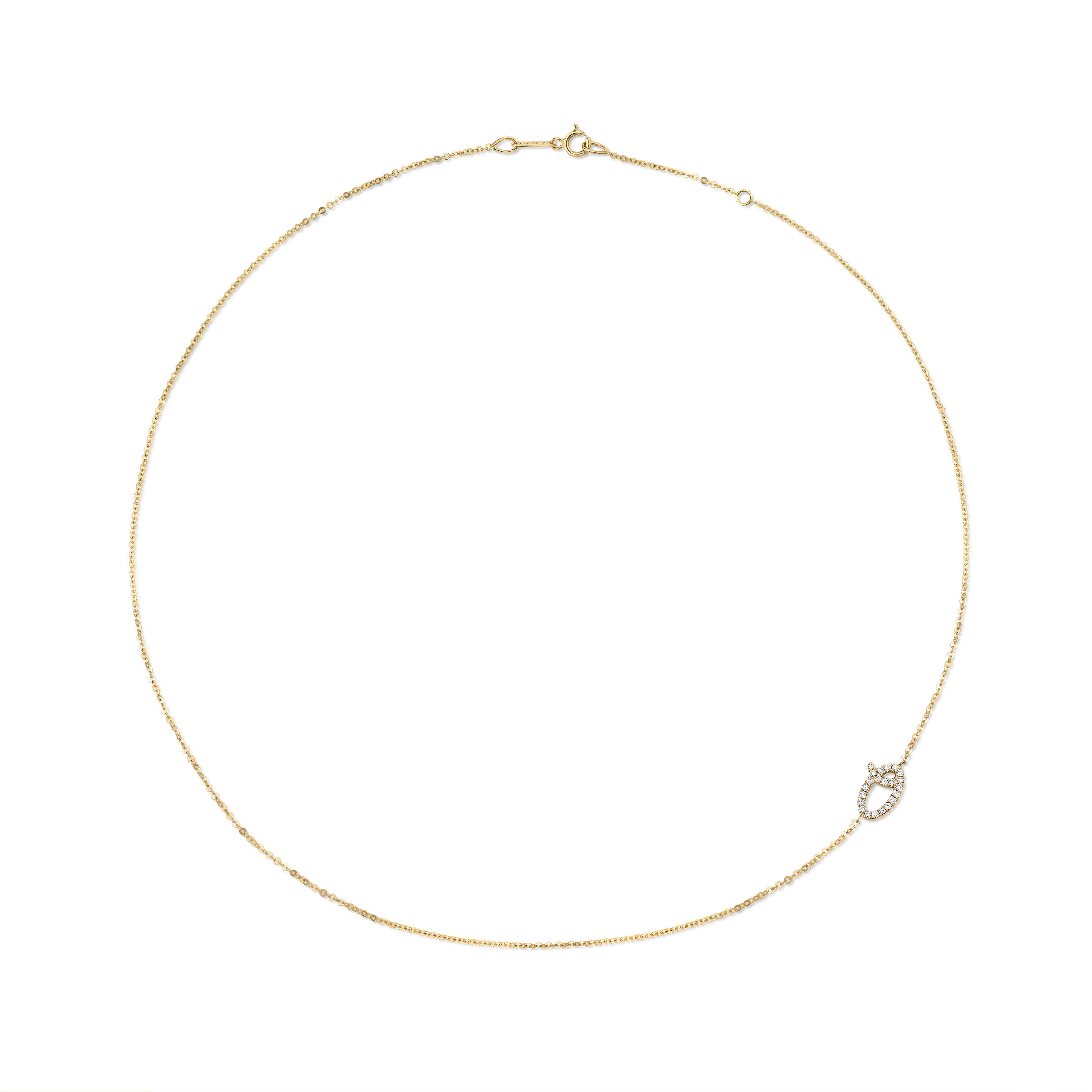 SINGLE DIAMOND INITIAL NECKLACE Anita Ko