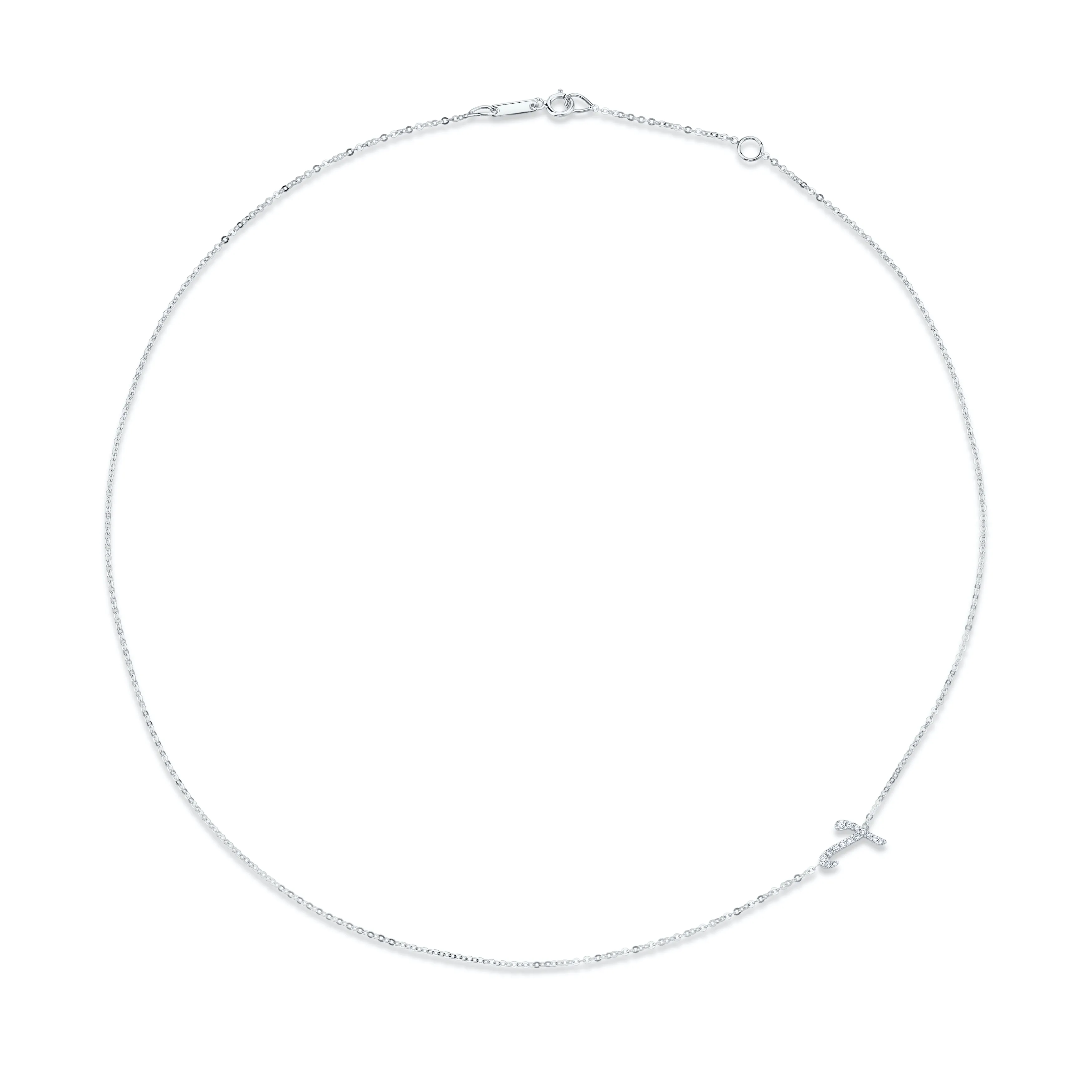 SINGLE DIAMOND INITIAL NECKLACE Anita Ko