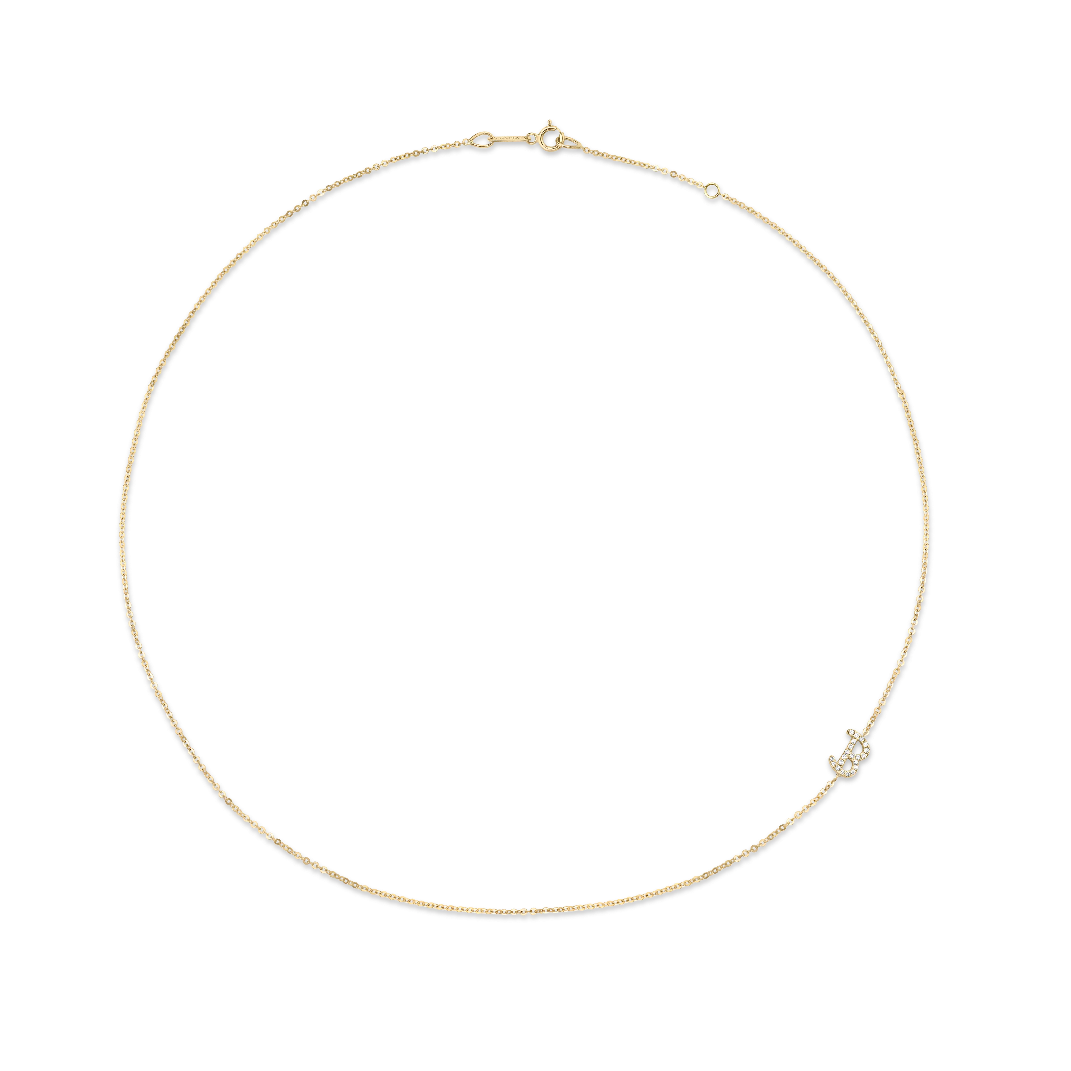 SINGLE DIAMOND INITIAL NECKLACE Anita Ko