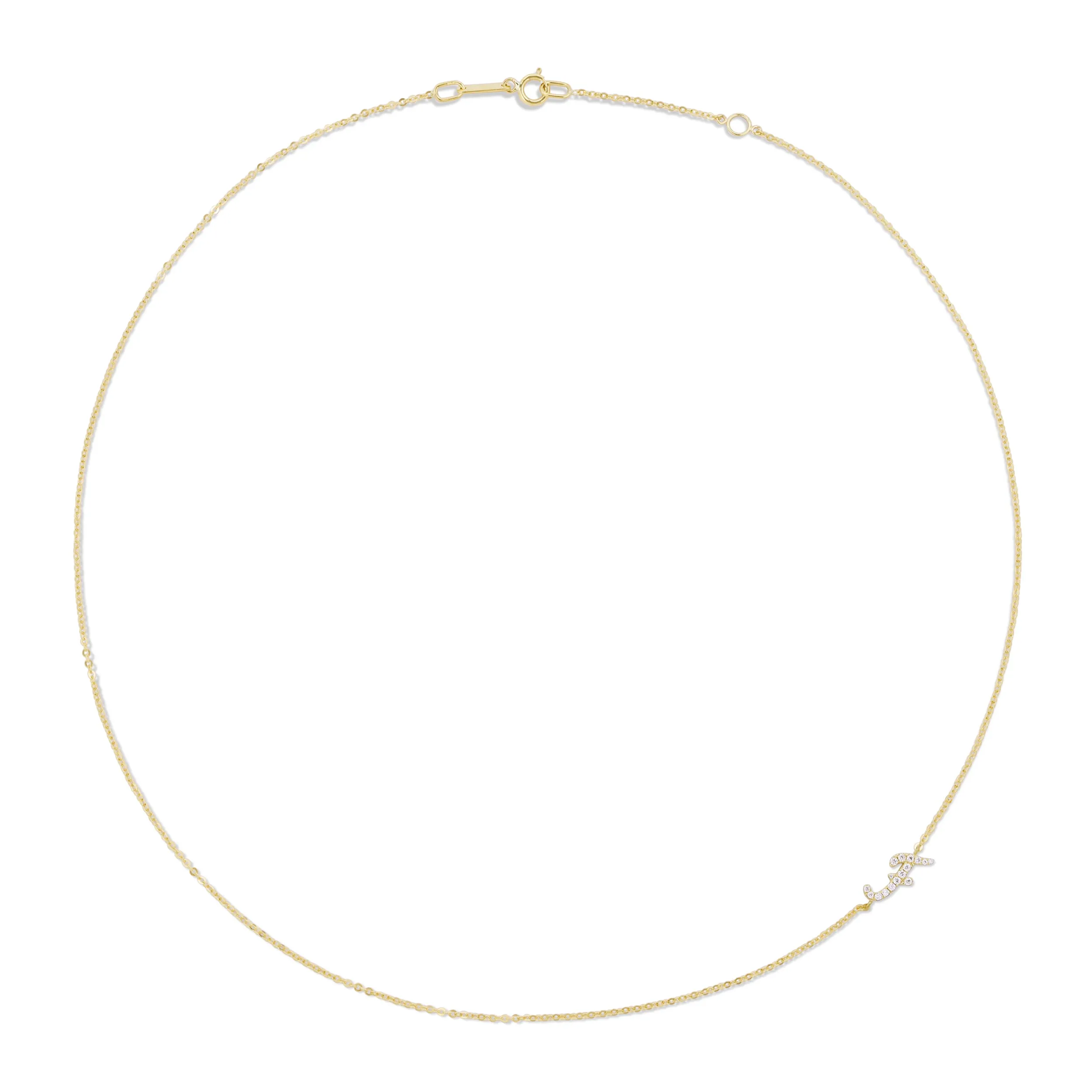 SINGLE DIAMOND INITIAL NECKLACE Anita Ko