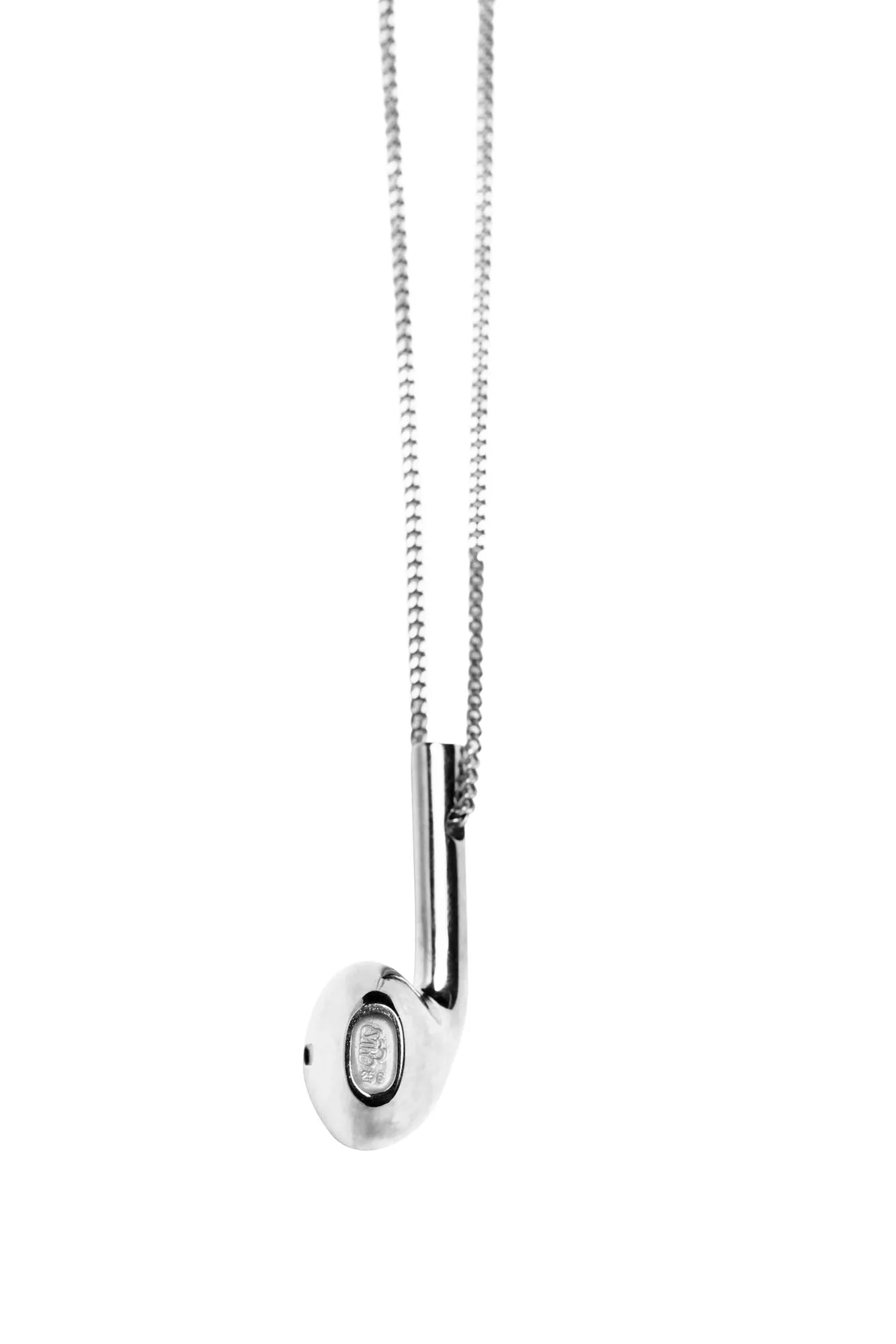 Single earphone Silver Necklace