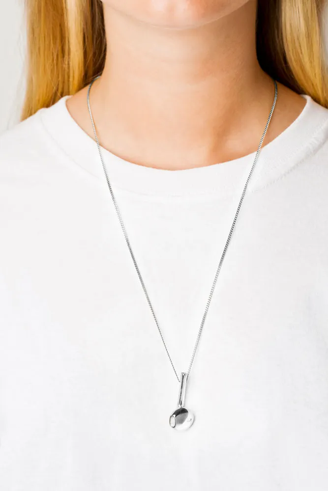 Single earphone Silver Necklace