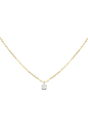 Small Minibox 18K Gold Necklace w. Diamond
