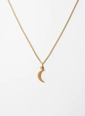Small Moon 14K Gold Plated Necklace