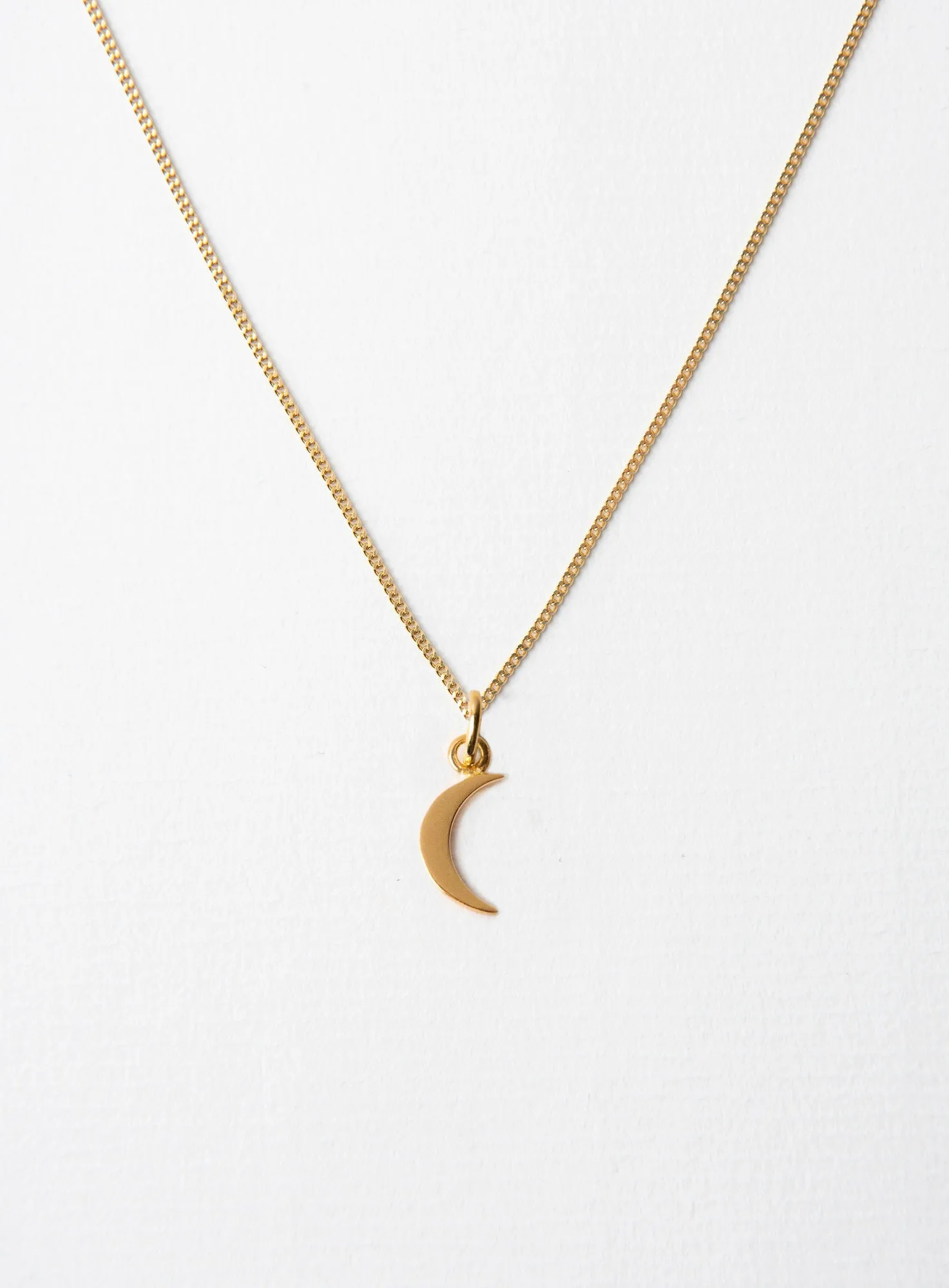 Small Moon 14K Gold Plated Necklace
