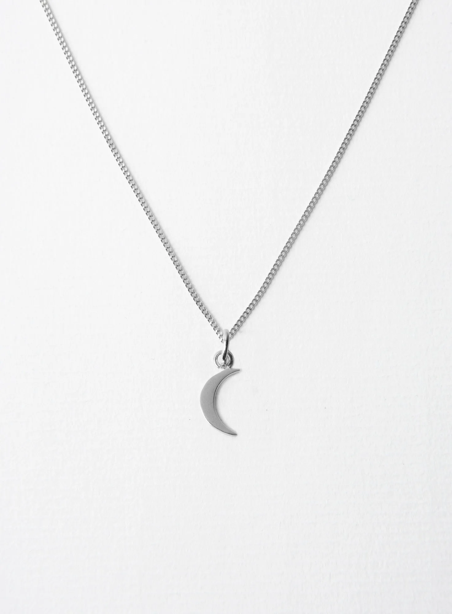 Small Moon Silver Necklace