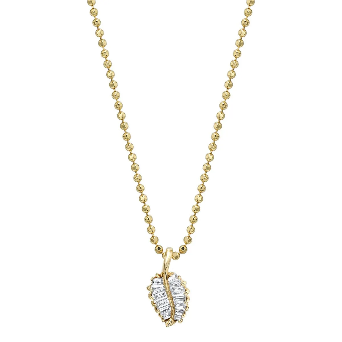 SMALL PALM LEAF DIAMOND NECKLACE Anita Ko