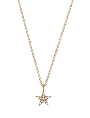 Small Star Gold Plated Necklace w. Diamonds