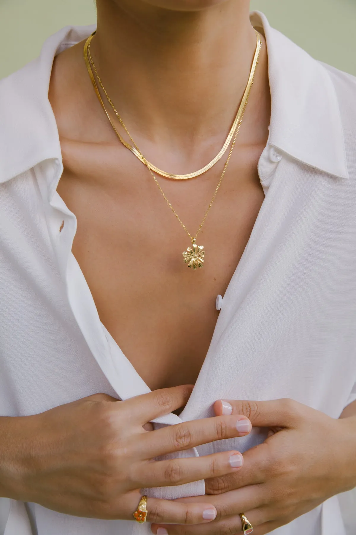 Snake chain necklace gold plated (36cm) Wildthings Collectables