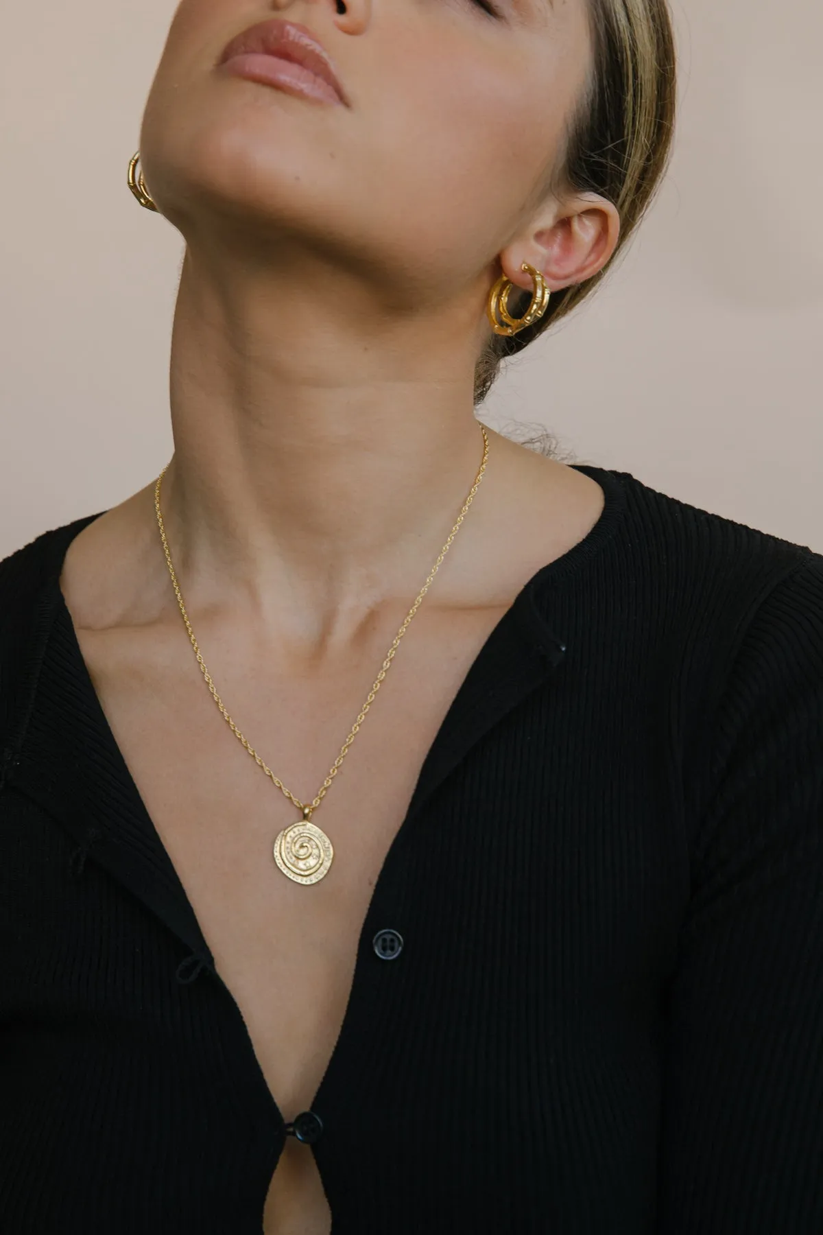 Snake coin necklace gold plated Wildthings Collectables