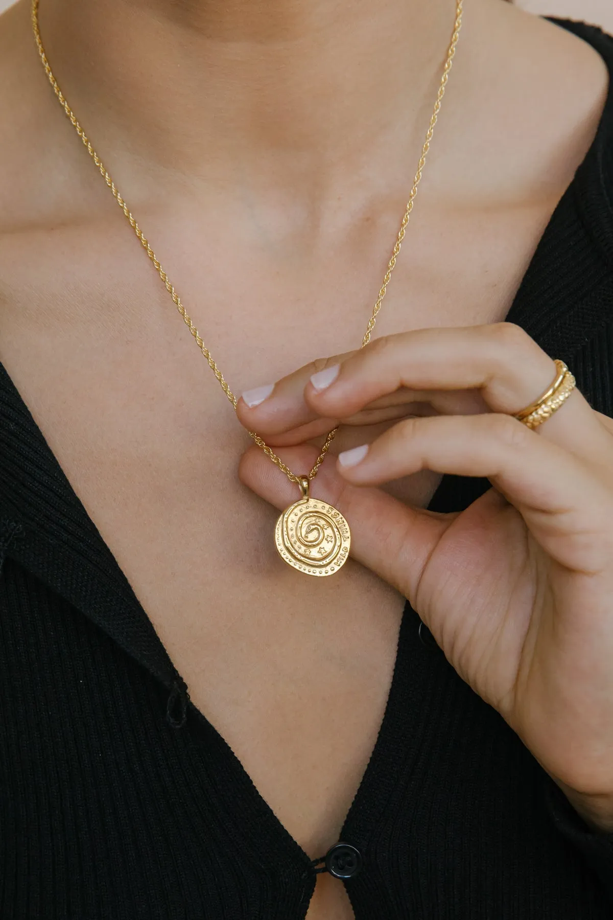 Snake coin necklace gold plated Wildthings Collectables