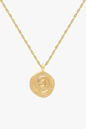 Snake coin necklace gold plated Wildthings Collectables