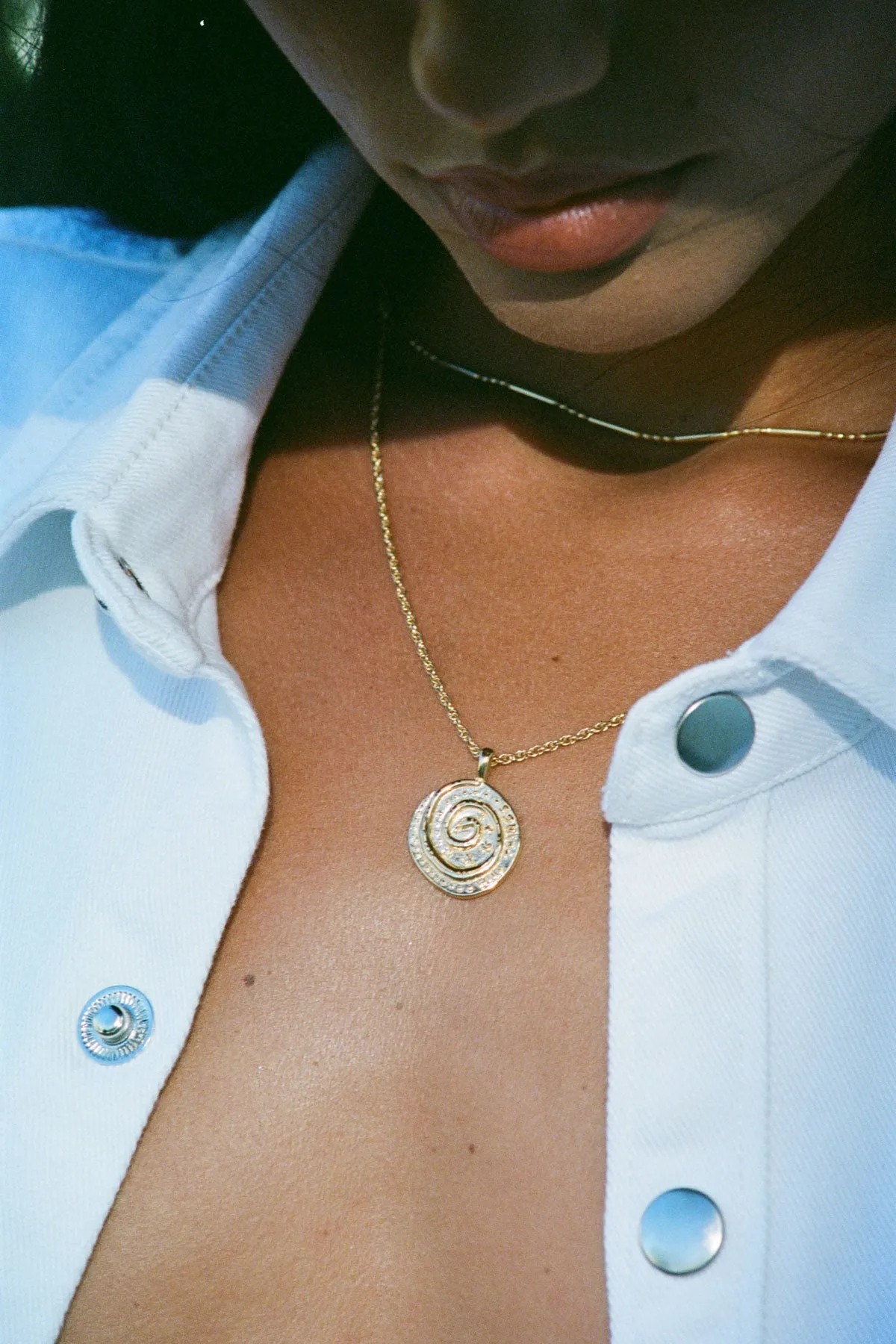 Snake coin necklace gold plated Wildthings Collectables