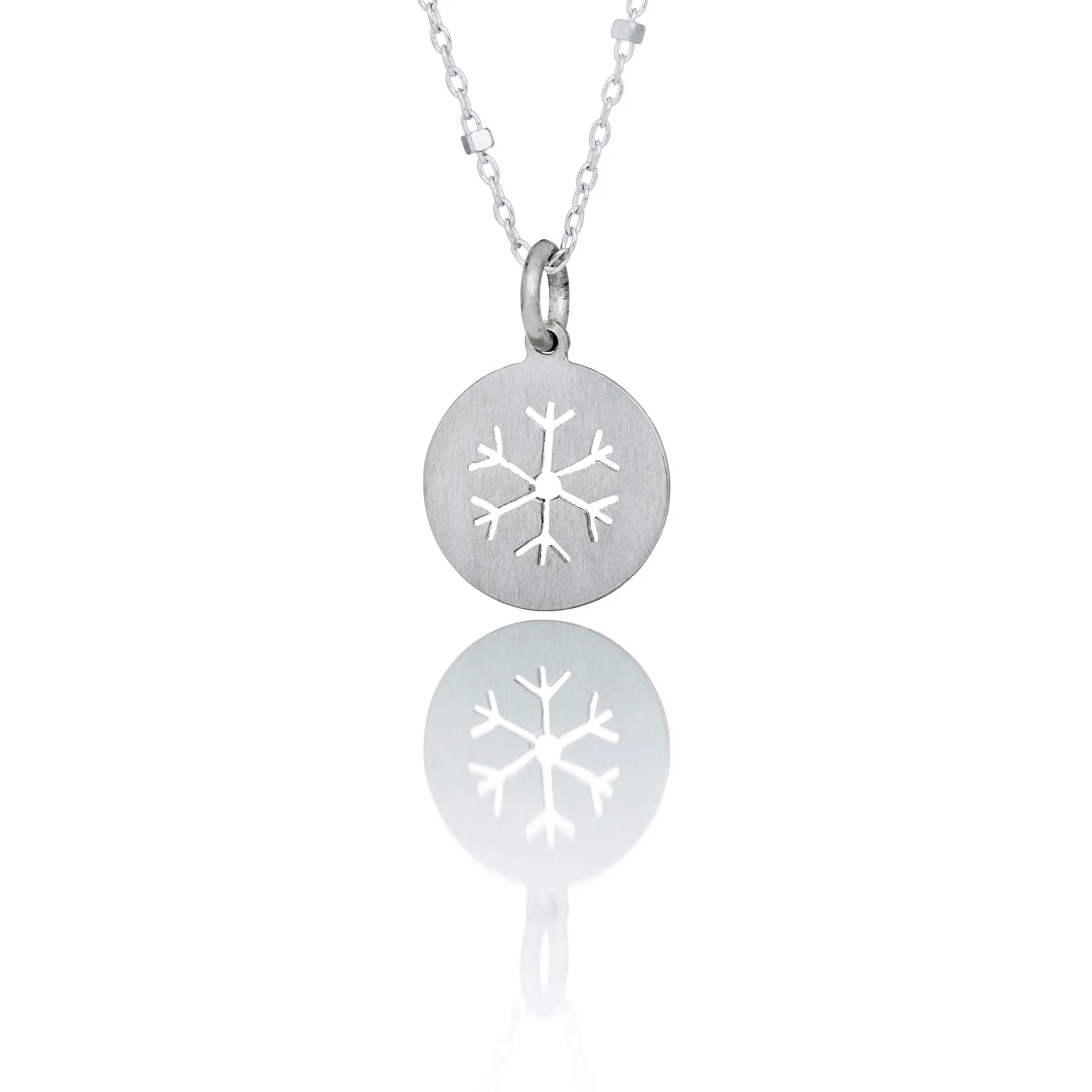 Snowflake Round Silver Necklace