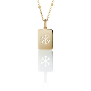 Snowflake Square 14K Gold Necklace