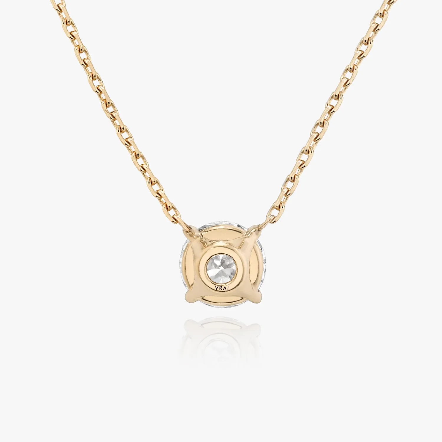Solitaire Round Brilliant 14K Rosegold Necklace w. Lab-Grown Diamond