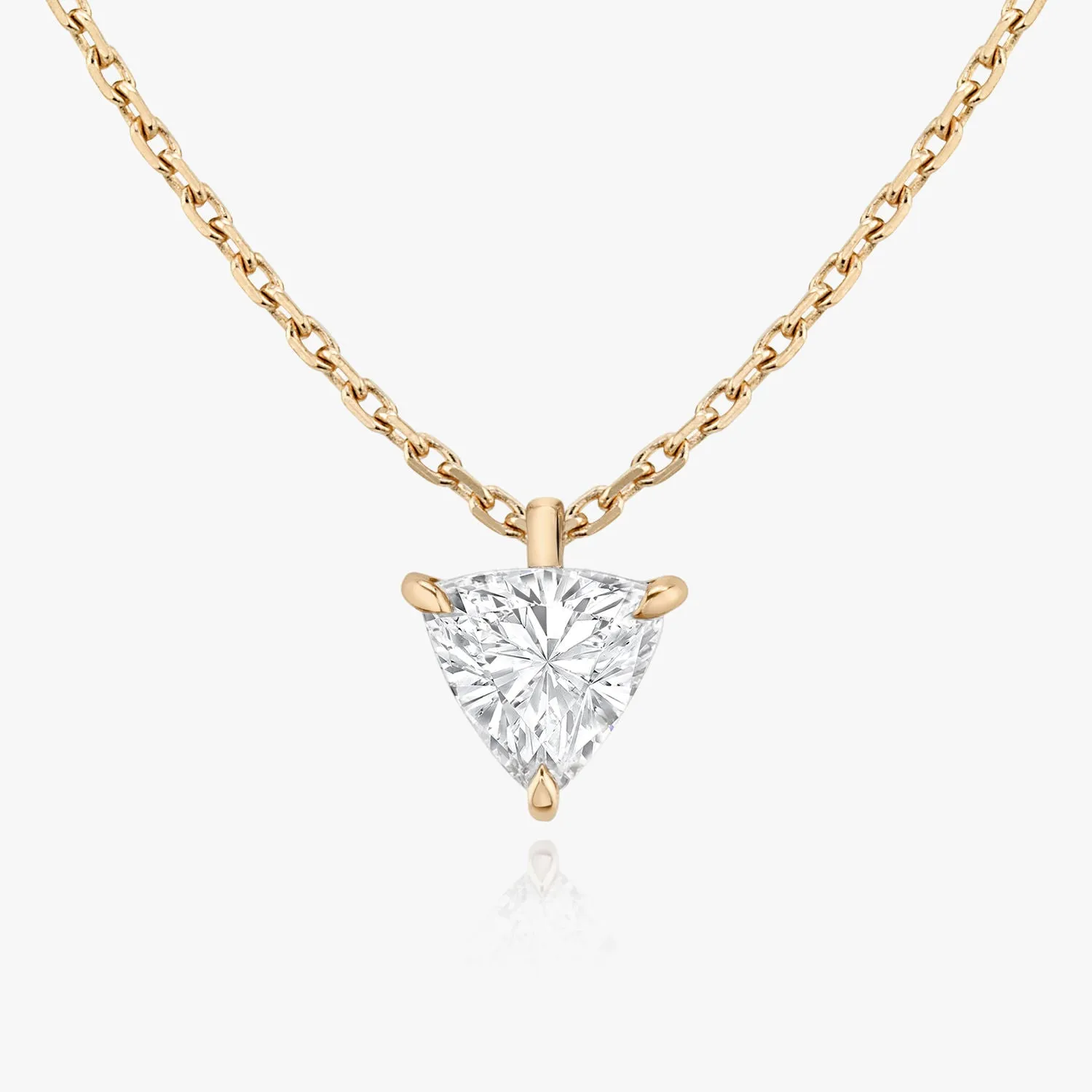 Solitaire Trillion 14K Whitegold Necklace w. Lab-Grown Diamond