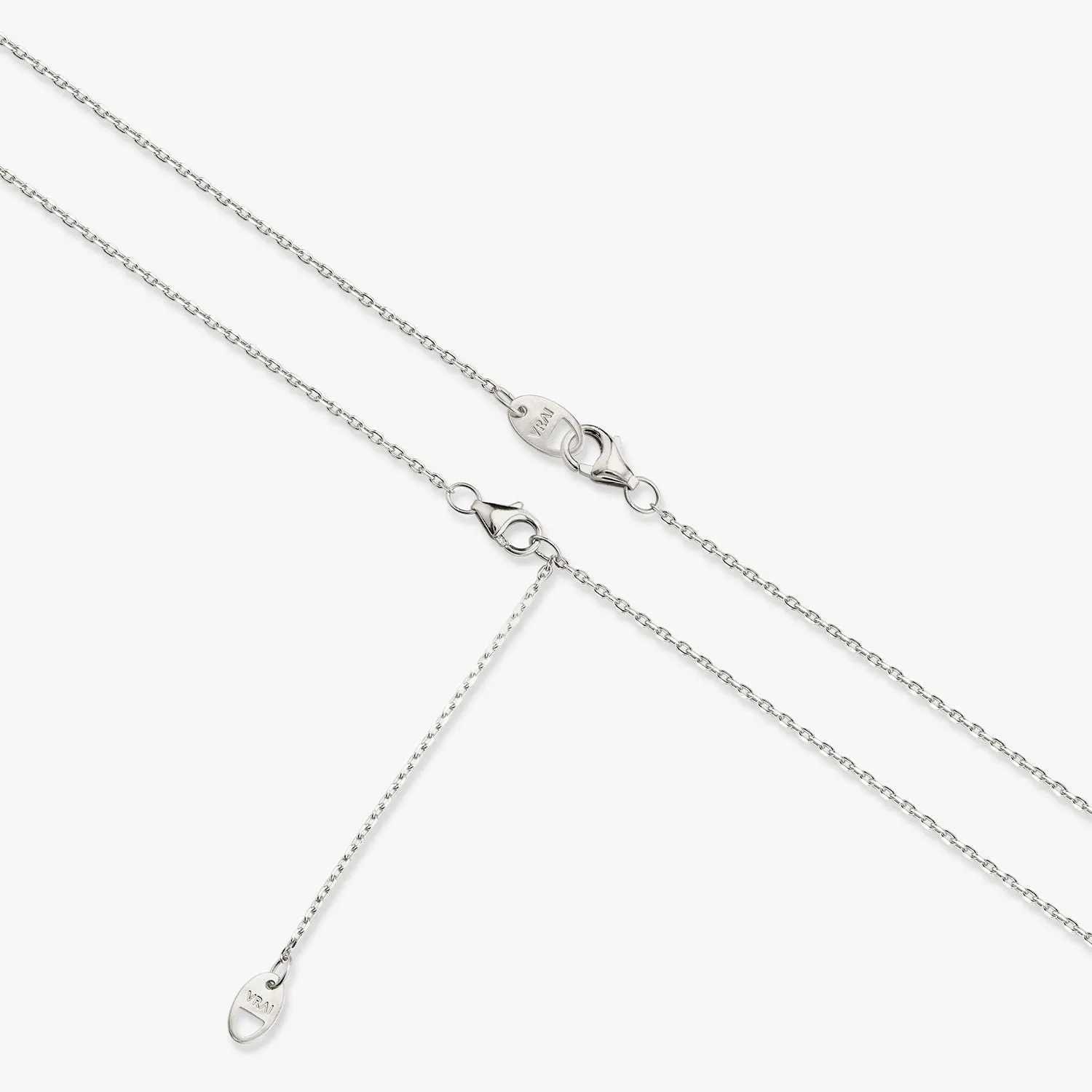 Solitaire Trillion 14K Whitegold Necklace w. Lab-Grown Diamond