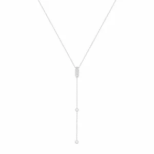 Sparkly Sparkly Lariat 18K White Gold Necklace w. Diamonds
