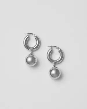 Sphere Silver Hoops