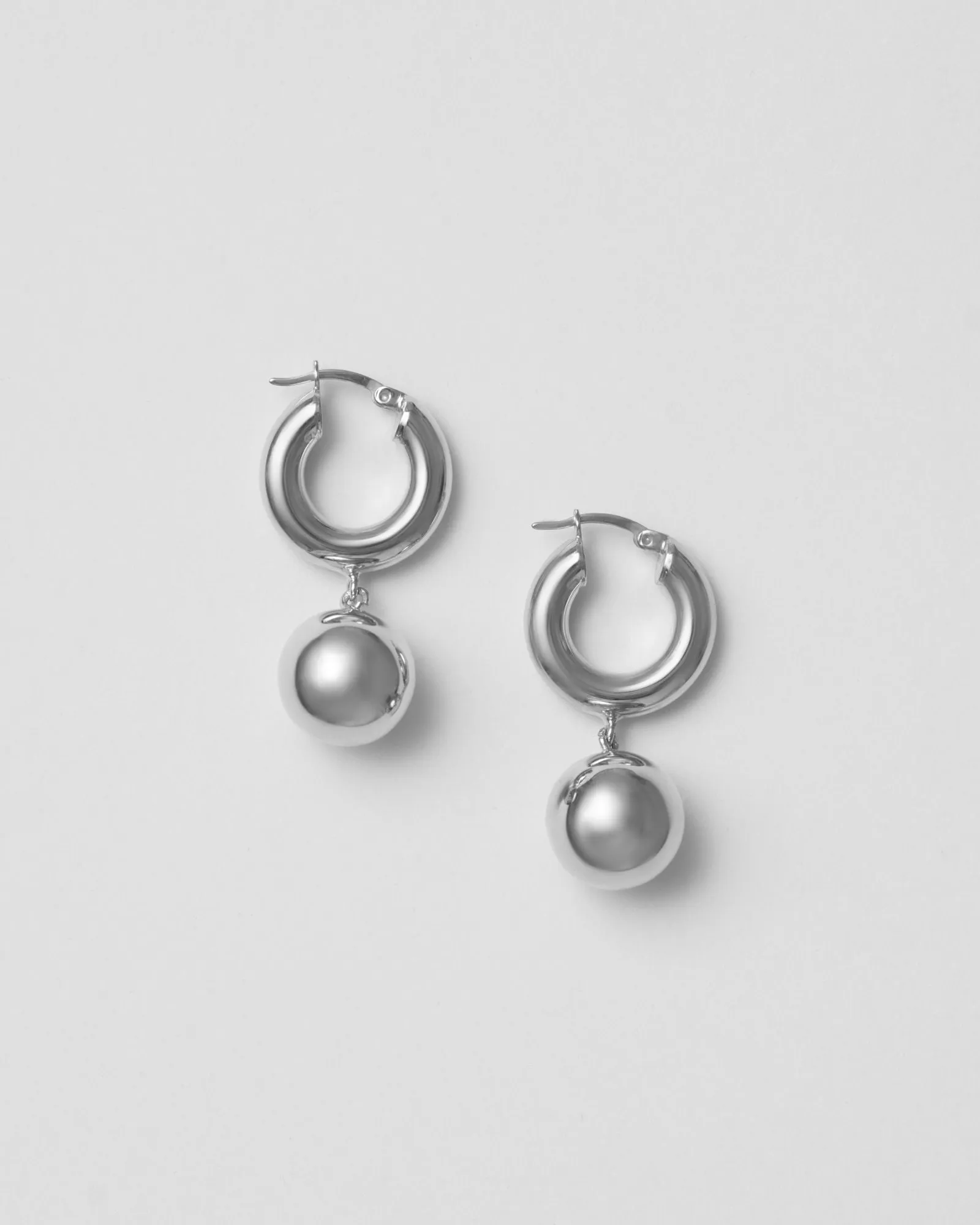 Sphere Silver Hoops
