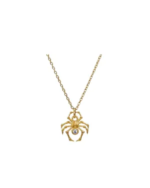 Spider Gold Plated Necklace w. Moonstone