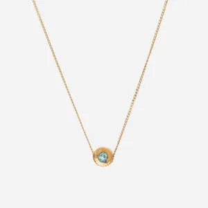 Spot 10K Necklace w. 2,5mm Aquamarine
