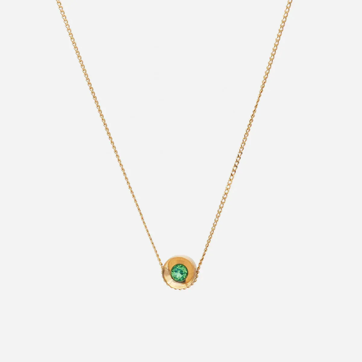 Spot 10K Necklace w. 2,5mm Emerald