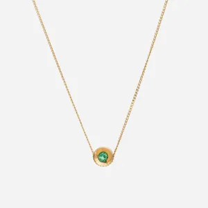 Spot 10K Necklace w. 2,5mm Emerald