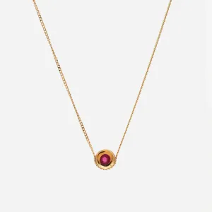 Spot 10K Necklace w. 2,5mm Ruby