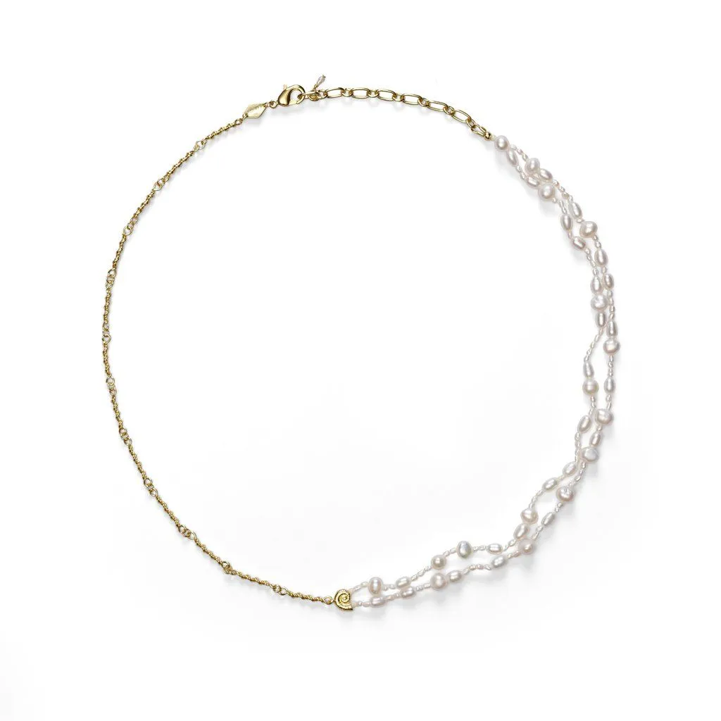 Sprezzatura Gold Plated Necklace w. Pearls
