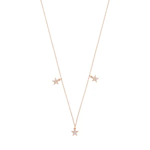 Star 18K Rose Gold Necklace w. Diamonds