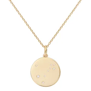 Star Badge Pisces 18K Gold Necklace w. Diamonds