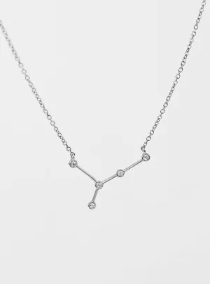 Star Sign Cancer 18K Whitegold Necklace w. Diamond