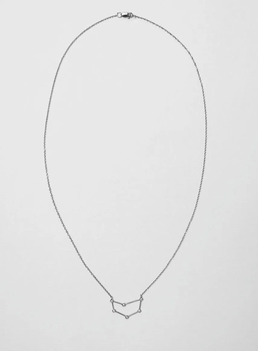 Star Sign Capricorn 18K Whitegold Necklace w. Diamond