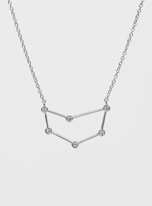 Star Sign Capricorn 18K Whitegold Necklace w. Diamond
