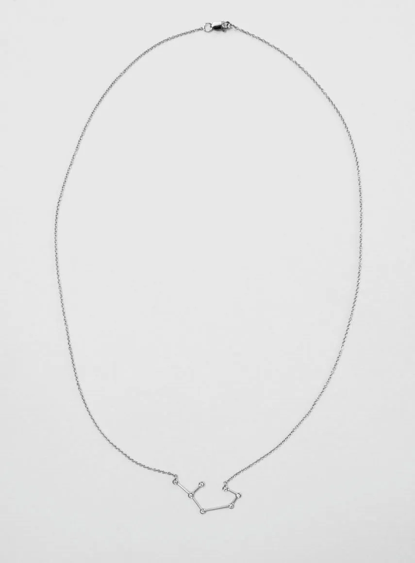 Star Sign Sagittarius 18K Whitegold Necklace w. Diamond