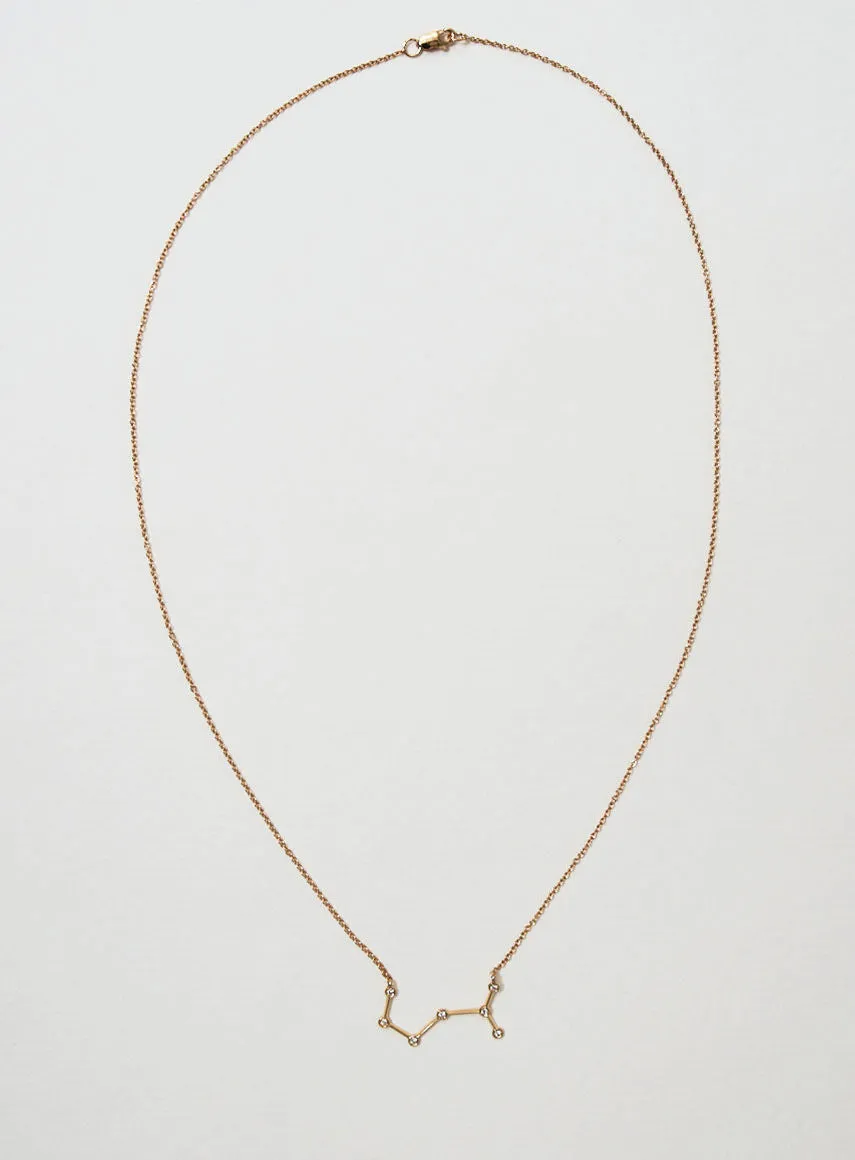Star Sign Scorpio 18K Gold Necklace w. Diamond