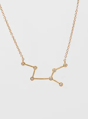Star Sign Virgo 18K Gold Necklace w. Diamond