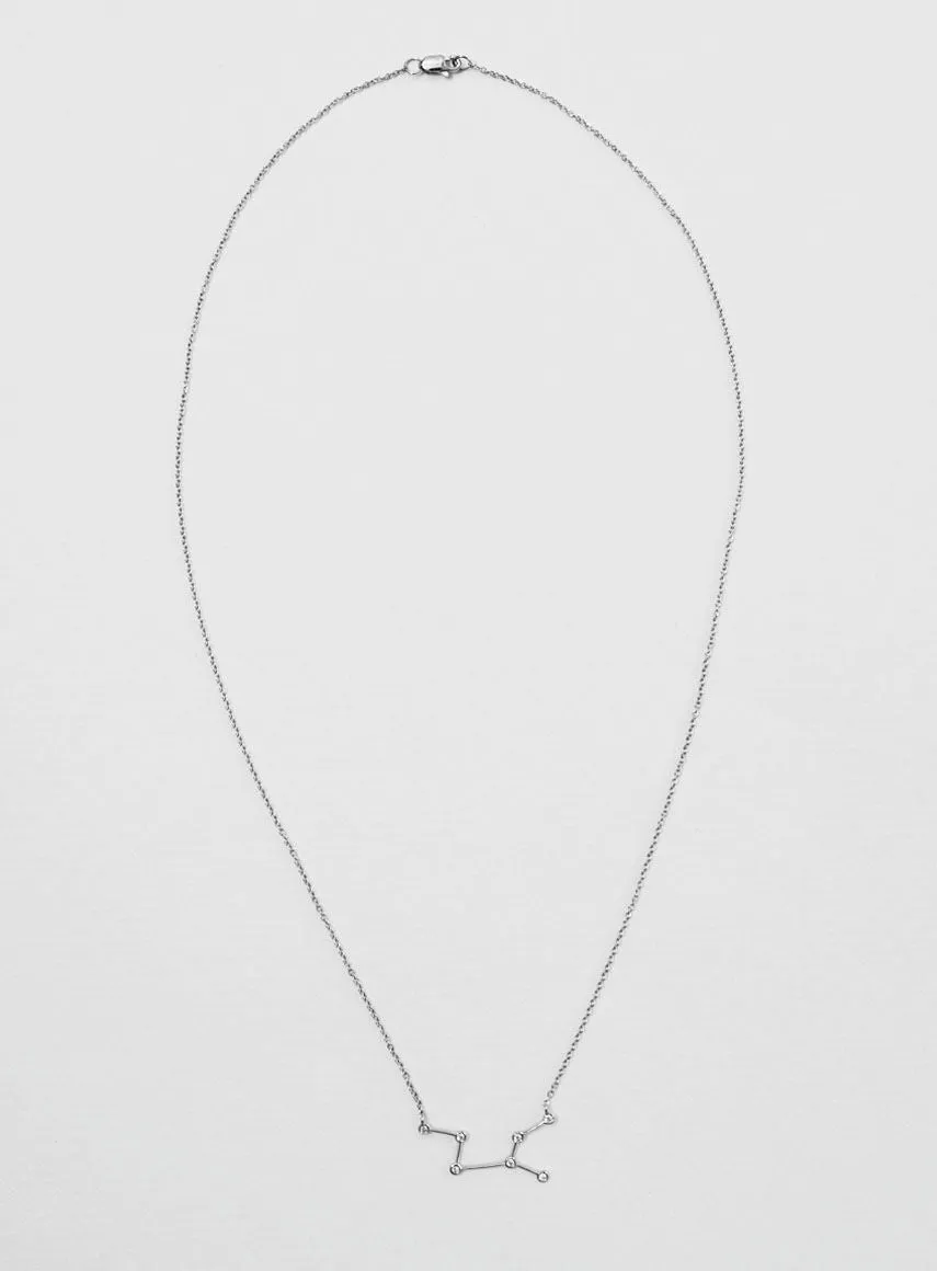 Star Sign Virgo 18K Whitegold Necklace w. Diamond
