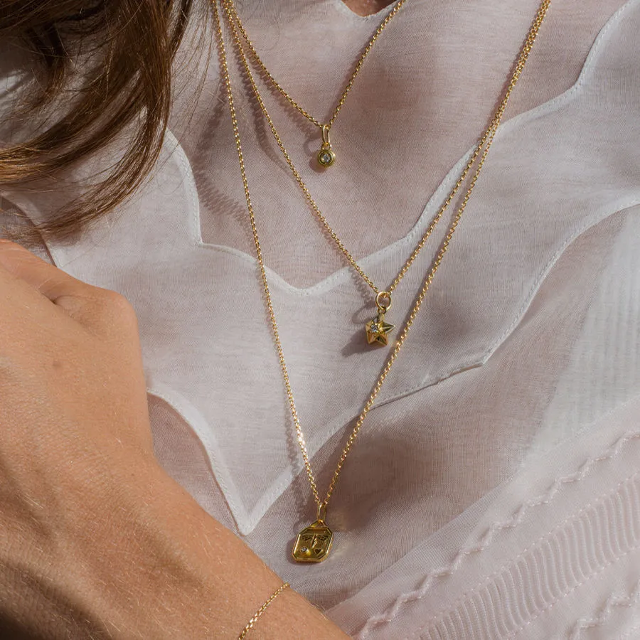 Stardust 18K Gold Necklace w. Lab-Grown Diamond