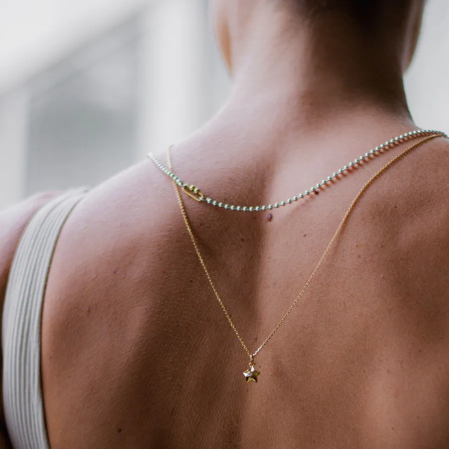 Stardust 18K Gold Necklace w. Lab-Grown Diamond