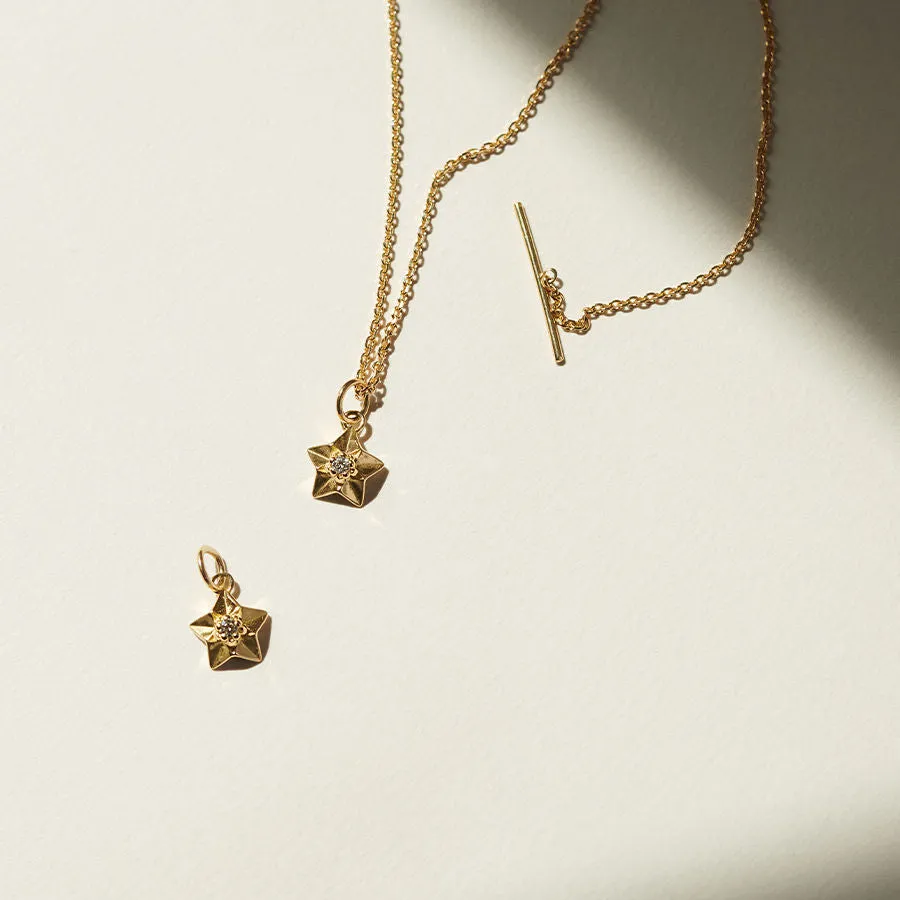 Stardust 18K Gold Necklace w. Lab-Grown Diamond