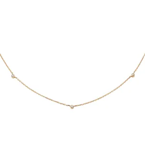 Station Diamond 14K Gold Necklace
