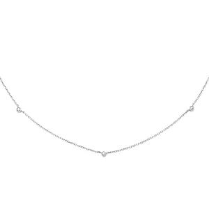 Station Diamond 14K Whitegold Necklace