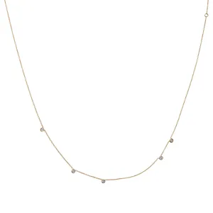Stellar Five Star Assymetric 18K Gold Necklace w. Diamonds
