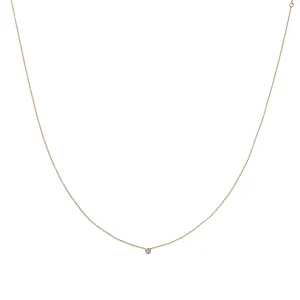 Stellar One Star 18K Gold Necklace w. Diamond