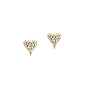 Sterling Pave Heart Post