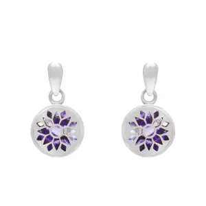 Sterling Silver 10mm Blue John Chatsworth Décor Round Drop Earrings