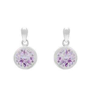 Sterling Silver 10mm Blue John Sunflower Chatsworth Décor Round Drop Earrings